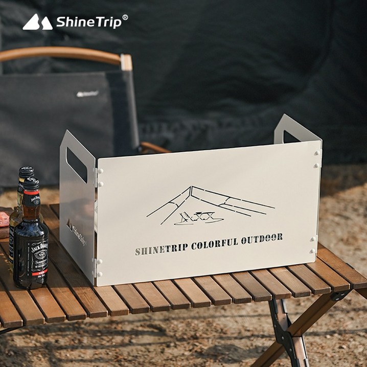 3단 바람막이 대형사이즈 샤인트립 SHINETRIP 감성 캠핑 버너바람막이, 대형 3단바람막이아이보리