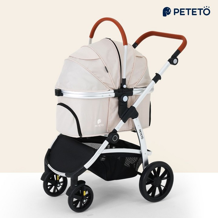 코오롱보증 강아지 접이식 유모차 반려동물 펫 고양이 애견 개모차 PETETO 페테토 COSMO, 디럭스