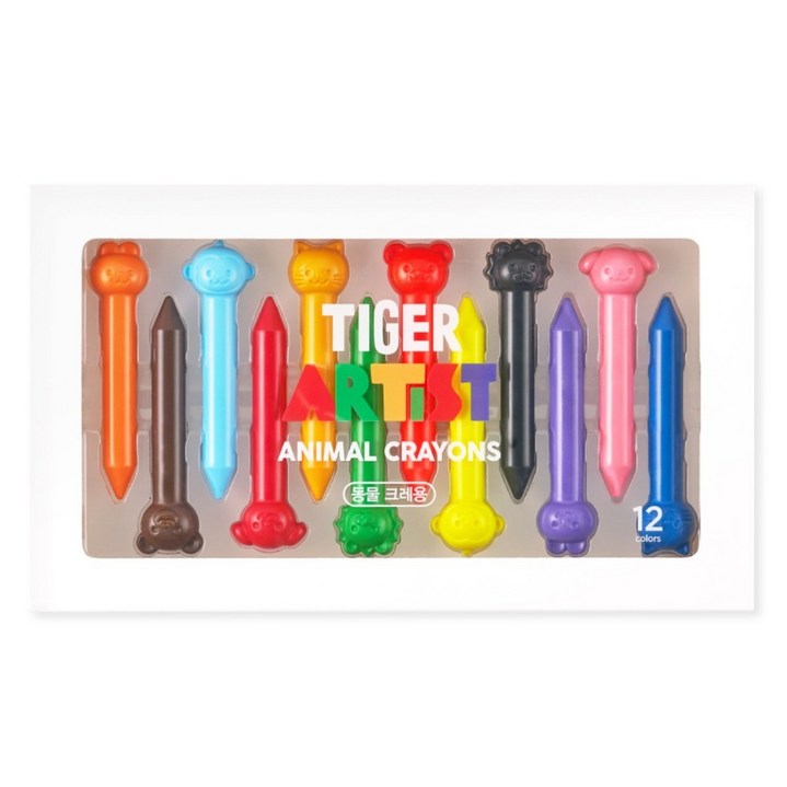 마이리틀타이거 타이거 아티스트 손에 묻지 않는 동물 크레용