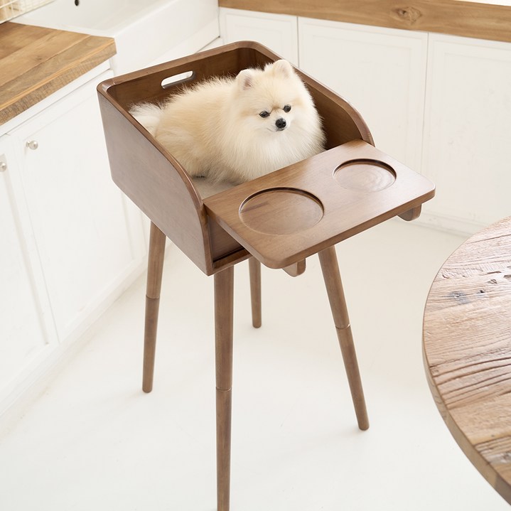 플라팜 강아지 하이체어 + 쿠션 세트 39 x 65 x 87 cm, 엔틱오크, 1세트