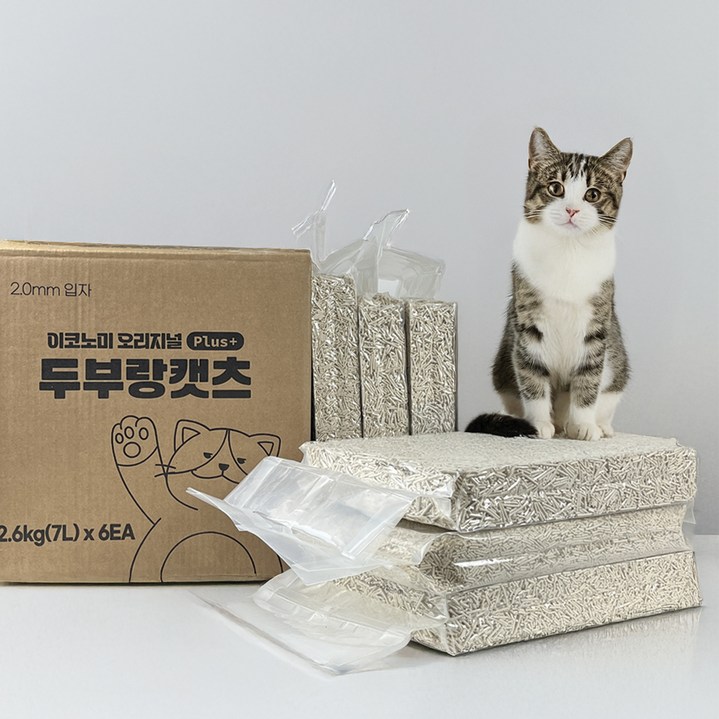 두부랑캣츠 이코노미 오리지널 고양이 모래 무라벨