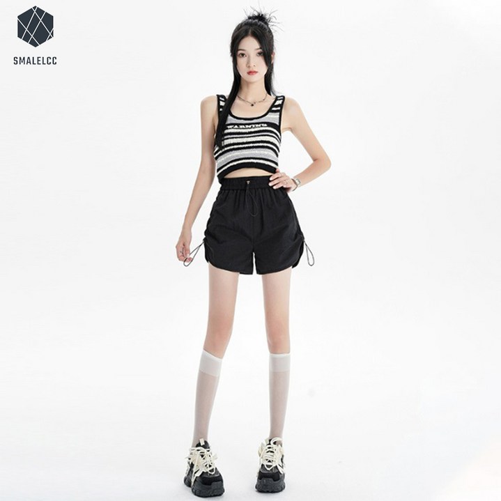 SMALELCC 여성 운동 반바지 밴딩 여름반바지