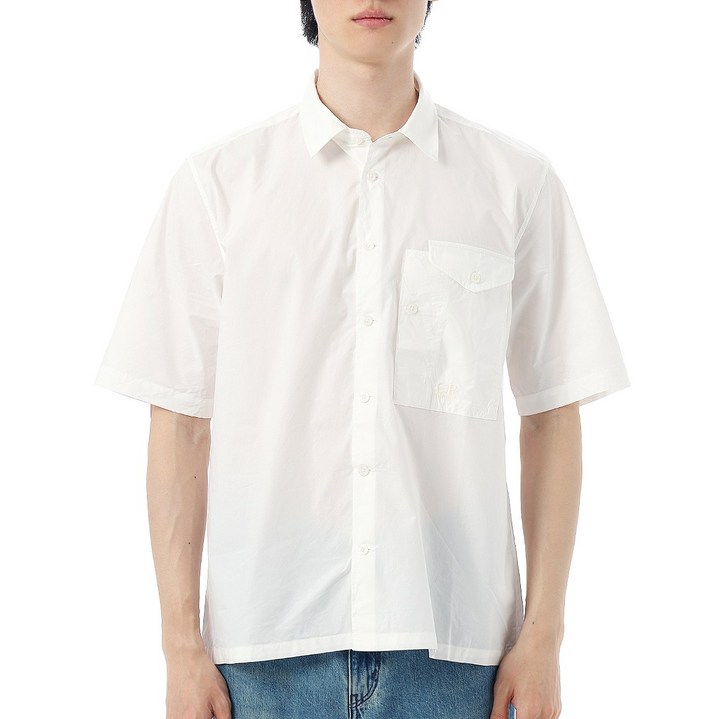 공식정품 CP컴퍼니 반팔티 CP COMPANY 25SS Popeline Short Sleeve Shirt (18CMSH249A 005328G 103) (포플린 숏 슬리브 셔츠)