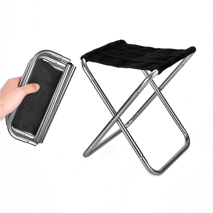 이지코리아 휴대용 접이식 낚시 캠핑 등산 분리형 경량 미니 의자, 블랙, 1개