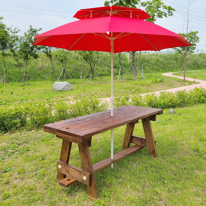 올리브가구 다용도 야외 방부 방수 원목 테이블 야외용 벤치 의자 탁자 파라솔 공원 조경