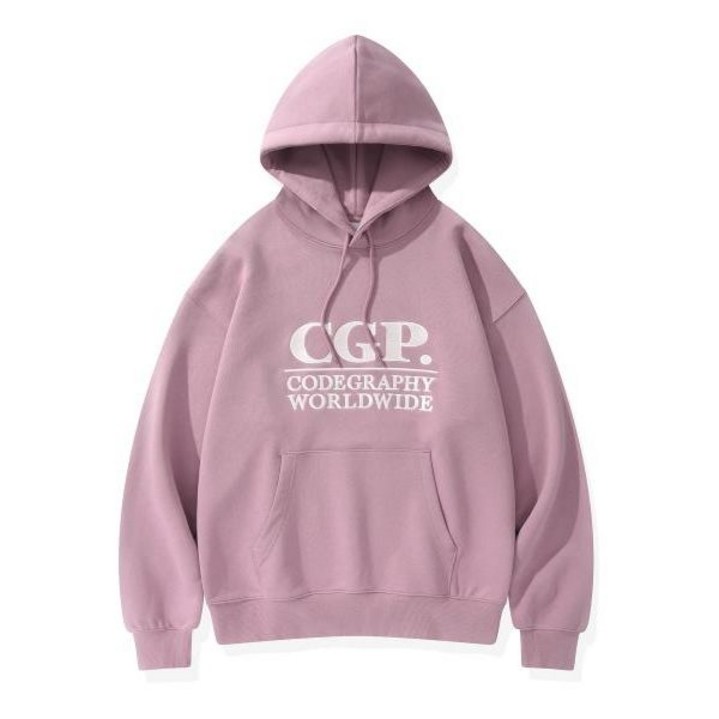 코드그라피 CGP 스퀘어 로고 후드티페일핑크 매장정품 156277