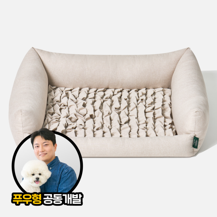 [푸우형 공동개발] 프로젝트21 눕눕방석 노즈워크 훈련용 분리불안 방석 강아지 고양이 침대 쿠션, 1개, 라이트 그레이