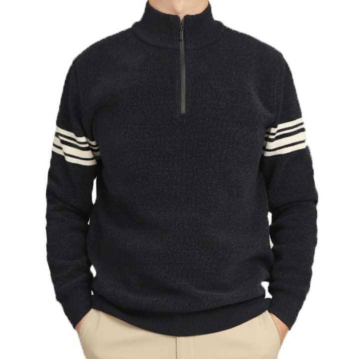 YLTD3038 겨울 남성 고급 벨루아 반집업 니트 골프 캐주얼