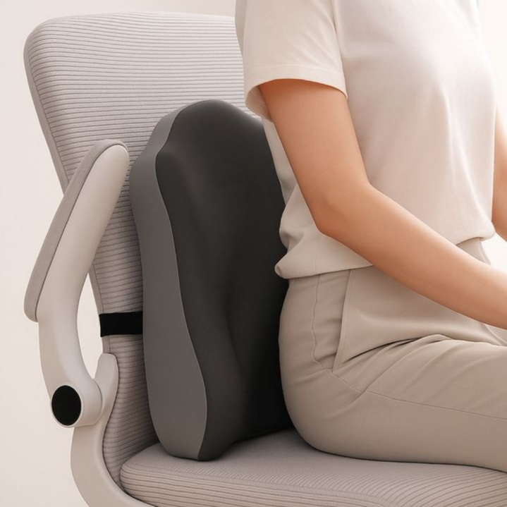 파인더룸 메모리폼 사무실 바른자세 의자 등받이 허리 쿠션, 그레이