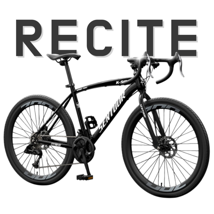 레시테 로드 자전거 입문용 24단 출퇴근용 로드바이크 학생 성인용, 1개, 168cm, 15. 24인치/블랙(140-165cm권장)