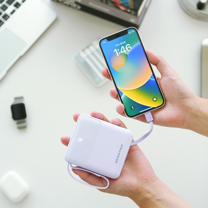 제로티어 대용량 고속 보조배터리 휴대용충전기 20000mAh, ZT110, 화이트