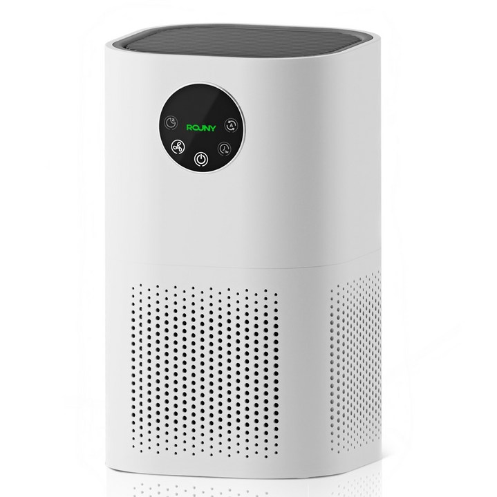 ROUNY 저소음 공기청정기 20에서 50제곱미터 가정용 애완동물 털 관리, 흰색, AP-T1