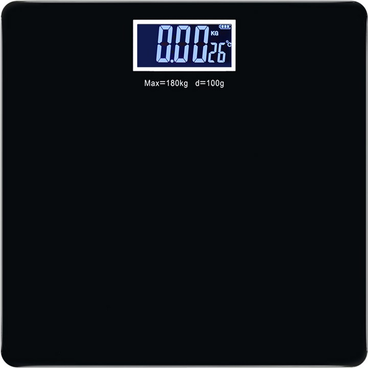 노바리빙 컬러 백라이트 사각 체중계, 블랙 20230811