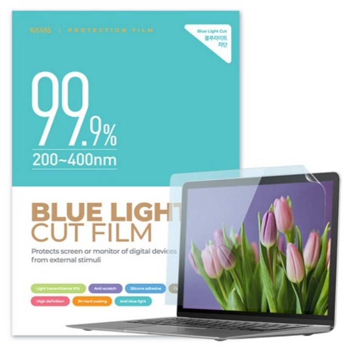 카라스 LG 15Z90S  15ZD90RT  15Z90RT용 고광택 블루라이트 차단필름K 세트