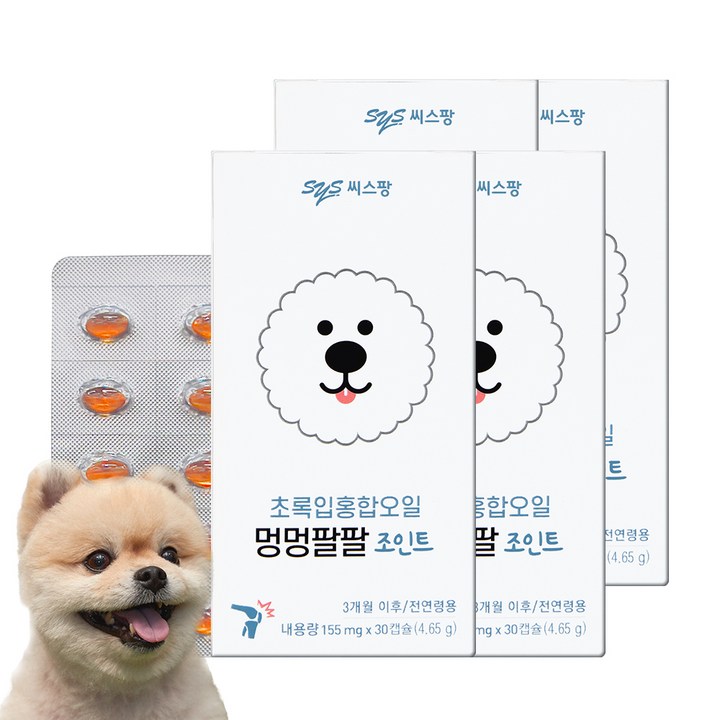 멍멍팔팔 강아지 영양제, 뼈관절강화, 4.65g, 4개 멍멍팔팔 강아지 영양제, 뼈관절강화, 4.65g, 4개