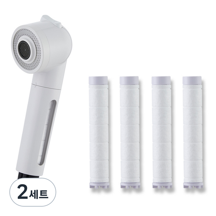 퓨어수 수압상승 주방용헤드 + 히든 필터 리필 4p 세트, 화이트, 2세트