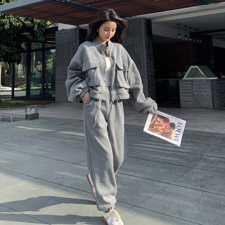 피어니스트 데일리 하이넥 카라 집업 조거팬츠 세트