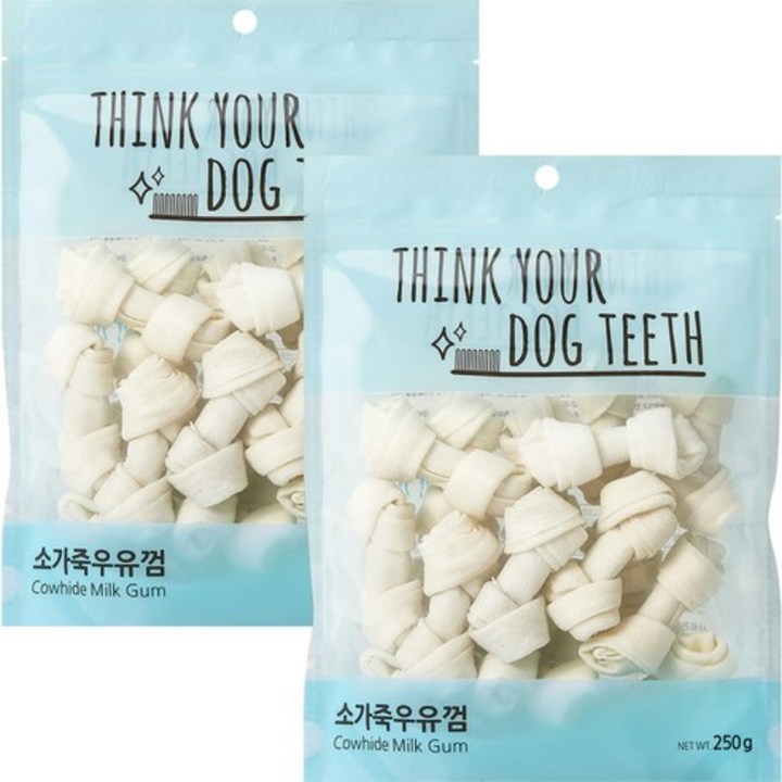 강아지 Think your dog teeth 소가죽우유껌 소형 250g 18p
