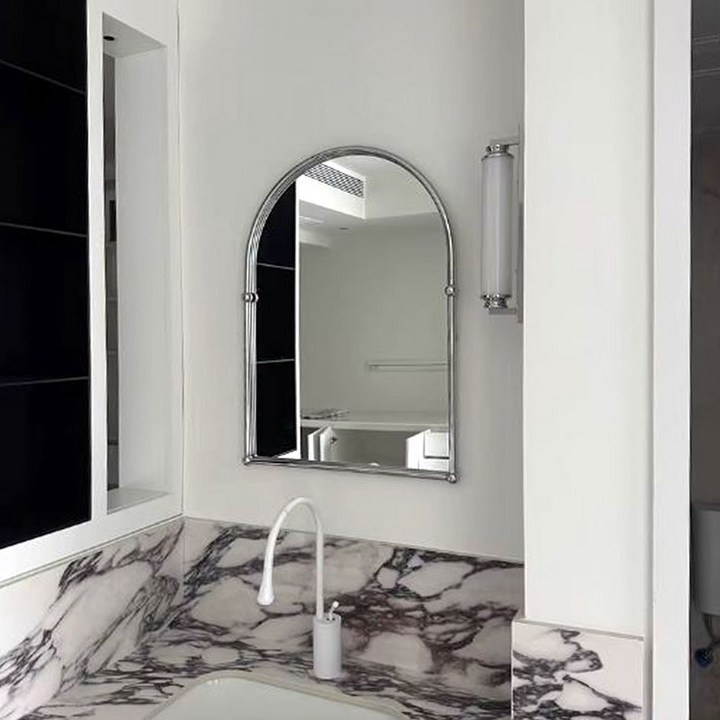 304 스테인레스 프레임 반달 화장대 건식욕실 벽거울