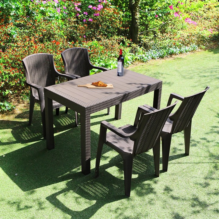 모니카 1200×700 4인 야외 테이블 세트