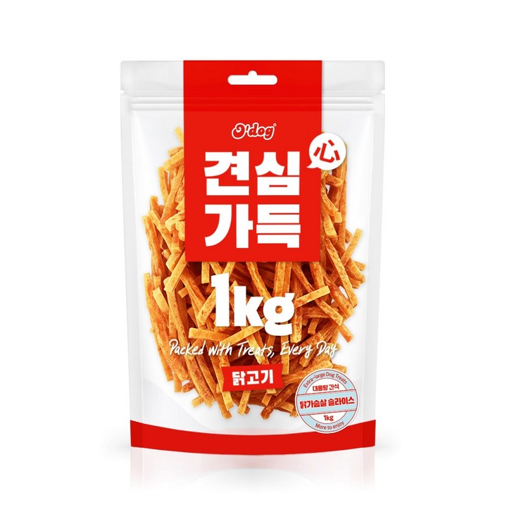 견심가득 대용량 강아지간식, 1개, 1kg, 닭가슴살슬라이스
