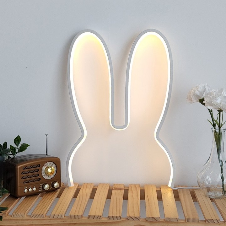 스캇홈 LED 3색 토끼 무드등 대형, 화이트