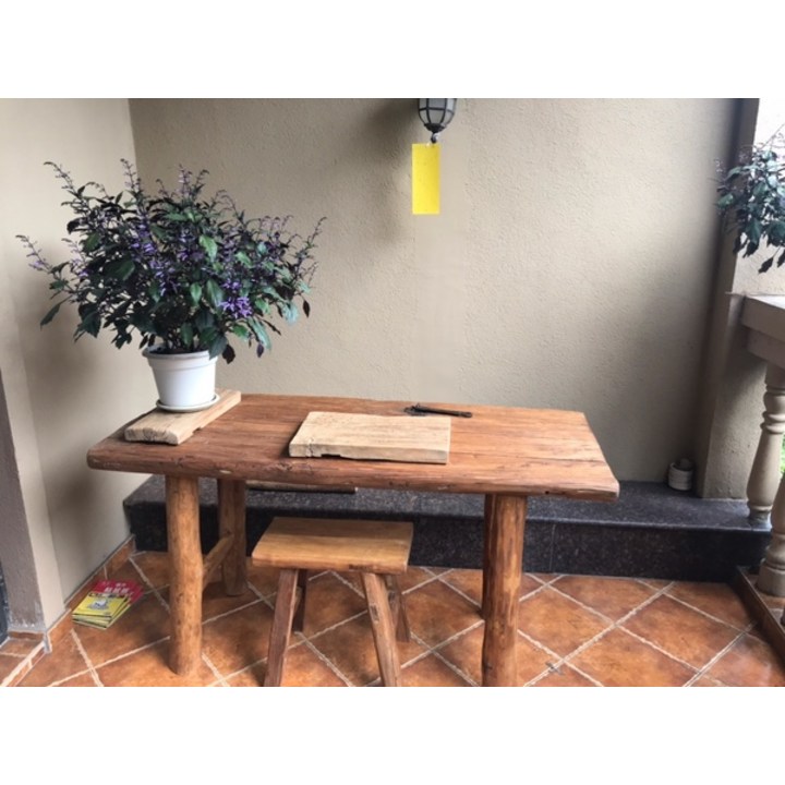 야외 벤치 고재 테이블 원목 상판 우드슬랩식탁, 120-140x55-60