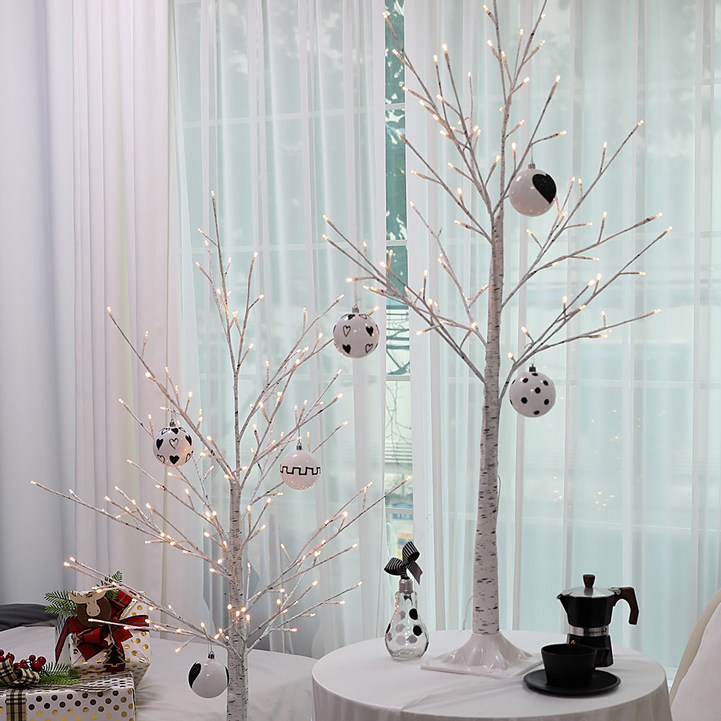 조아트 크리스마스트리 자작나무트리 LED 감성트리 화이트 특별한트리 인조나무