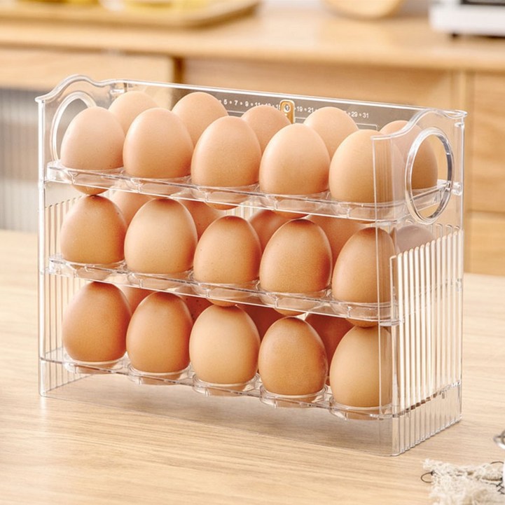자동폴딩 냉장고 계란 달걀 보관함 에그 트레이 30구