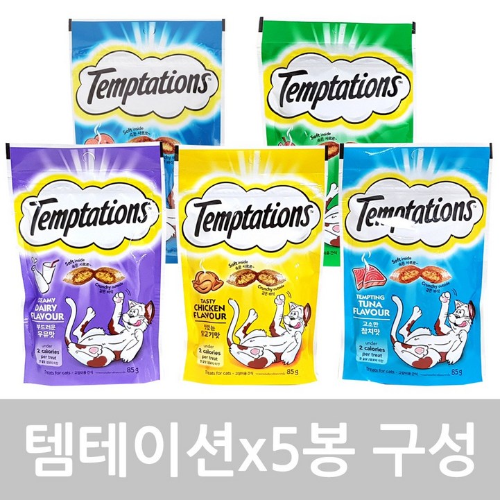 템테이션x5봉고양이간식 6가지맛 선택 고양이용품, 60g