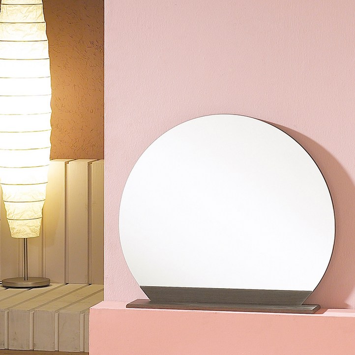 우드웰 스탠드형 원형 탁상거울 600 x 600, 웬지