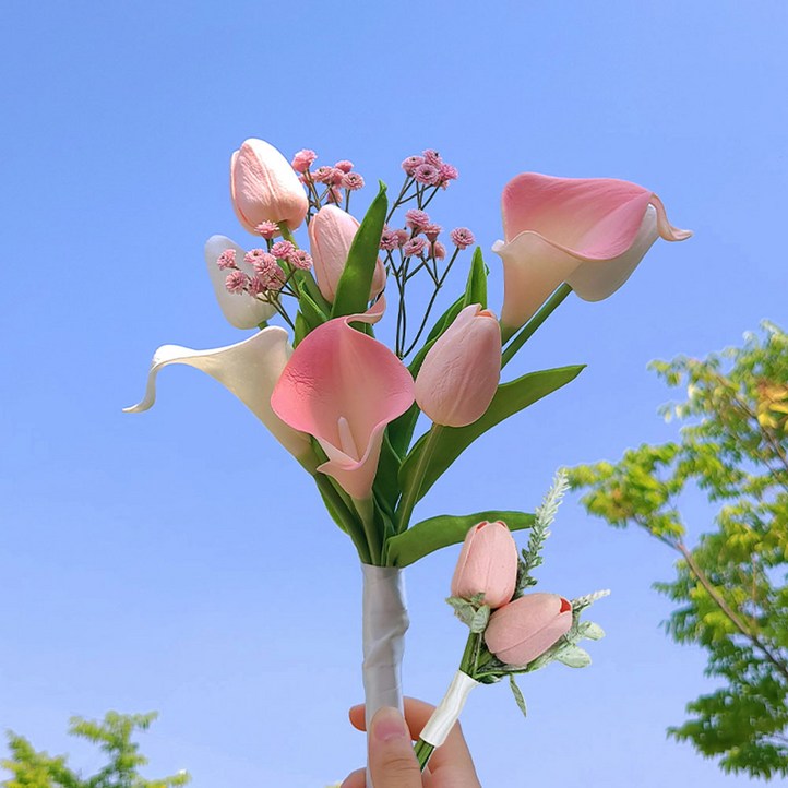 이플린 조화 사랑에 빠진 웨딩부케  부토니에 세트