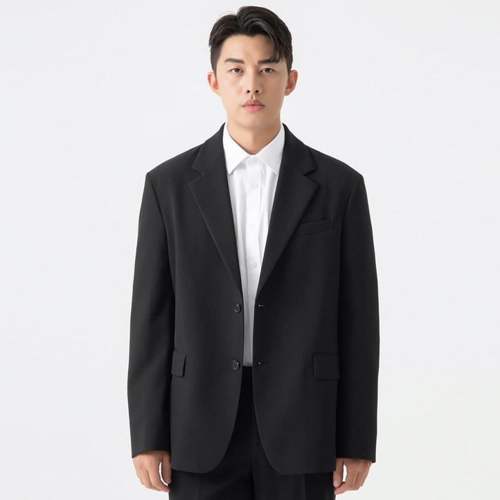 캐럿 남성용 데일리 오버핏 싱글 블레이져 자켓 캐럿 남성용 데일리 오버핏 싱글 블레이져 자켓