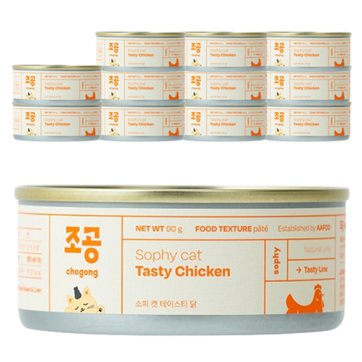 조공 성묘용 소피 캣 테이스티 습식캔, 닭, 90g, 12개 조공 성묘용 소피 캣 테이스티 습식캔, 닭, 90g, 12개