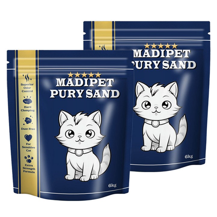 메디펫 고양이 퓨리샌드 라이트 벤토나이트 모래, 6kg, 2개