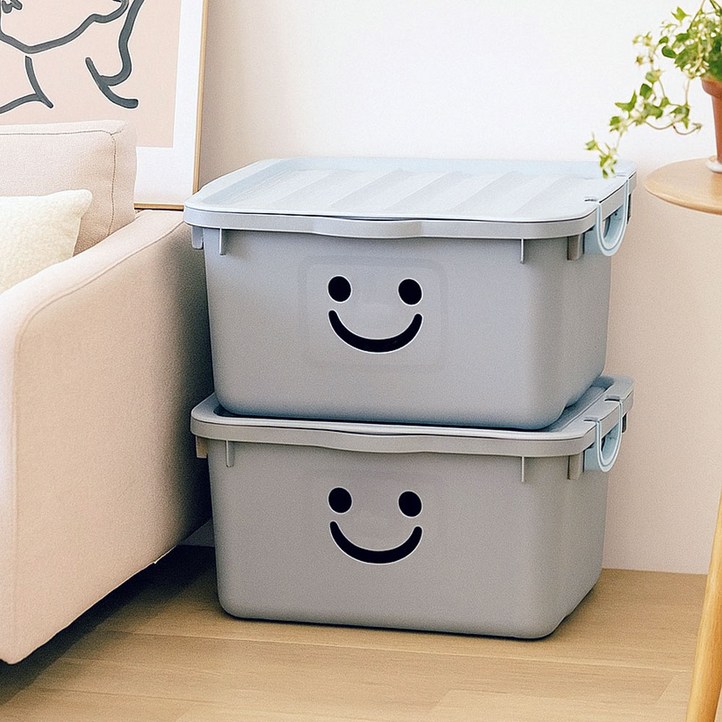 보노하우스 국내생산 모던 초대형 해피박스, 그레이, 2개