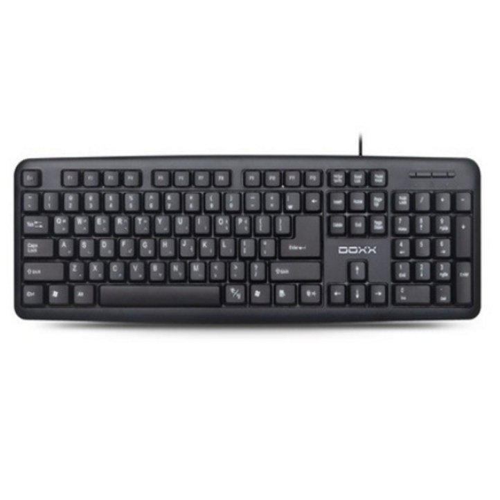 DOXX 홈 오피스 멤브레인 저소음 유선키보드, 블랙, DXK102, 일반형