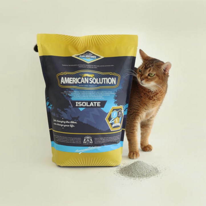 아메리칸솔루션 응고형 아이솔레이트 고양이 모래, 7kg, 2개, 무향