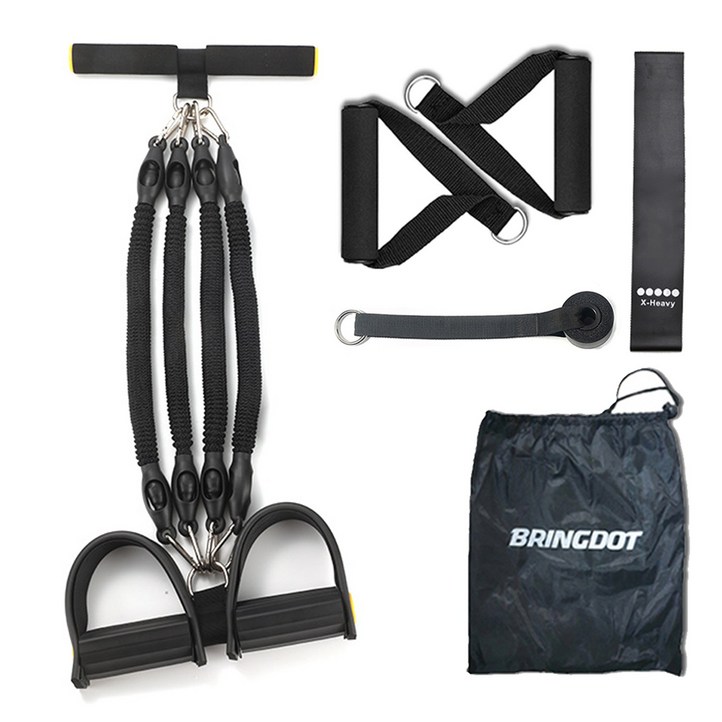 브링닷 로잉밴드 4선 전신 운동 튜빙 고무밴드 홈트 헬스 가정용 운동밴드, 1개