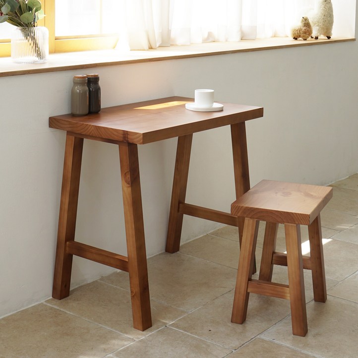 한정 수량 특가1인 2인 원목 식탁 까페 미니 탁자 베란다 홈바 다이닝 스타벅스 테이블 800 4colors 식탁 단품 의자 별도구매