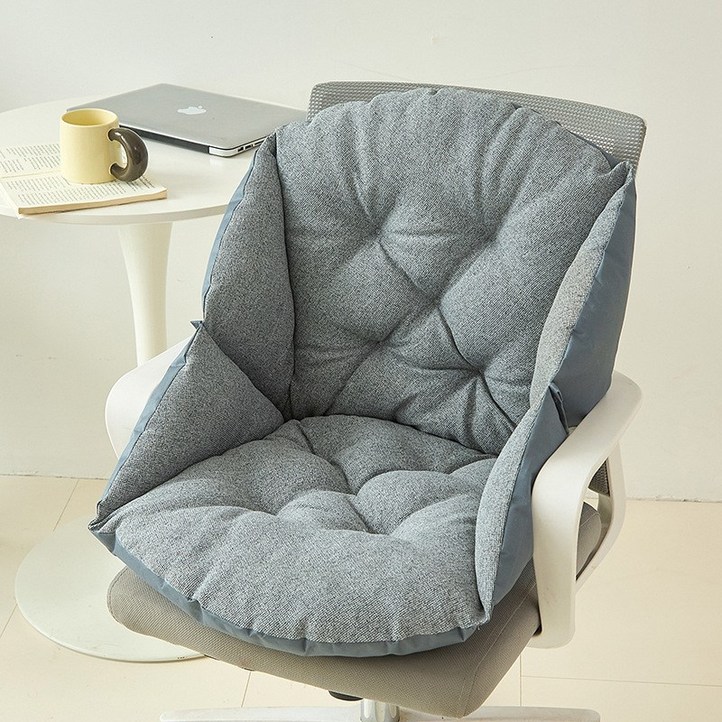BENRAN 2in1 등받이쿠션방석 사무실 컴퓨터 의자용 허리 등받이 보호 쿠션 사계절 포근한 두꺼운 의자패드 의자쿠션