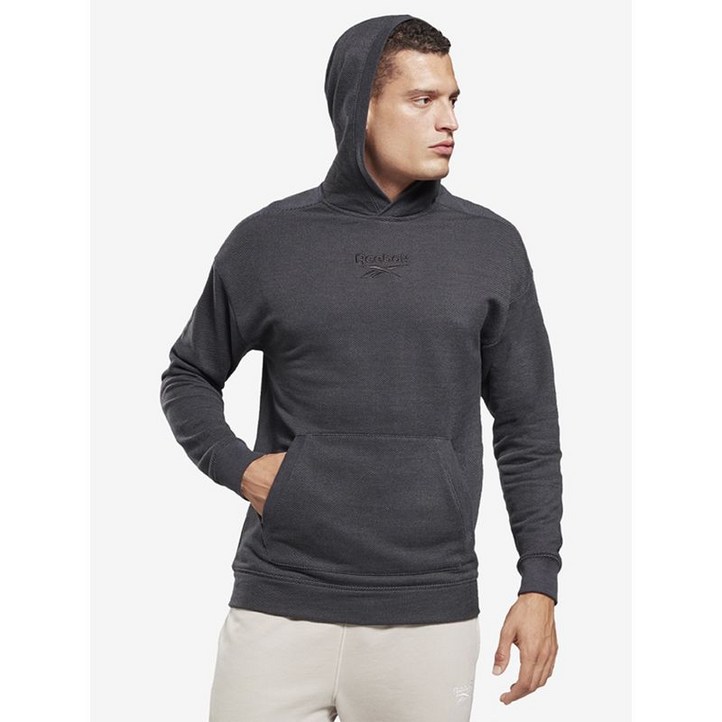 리복 Reebok 남성 TE 에센셜 멜란지 OTH 후드티셔츠 - 블랙 GI8564 RETS2E068BK