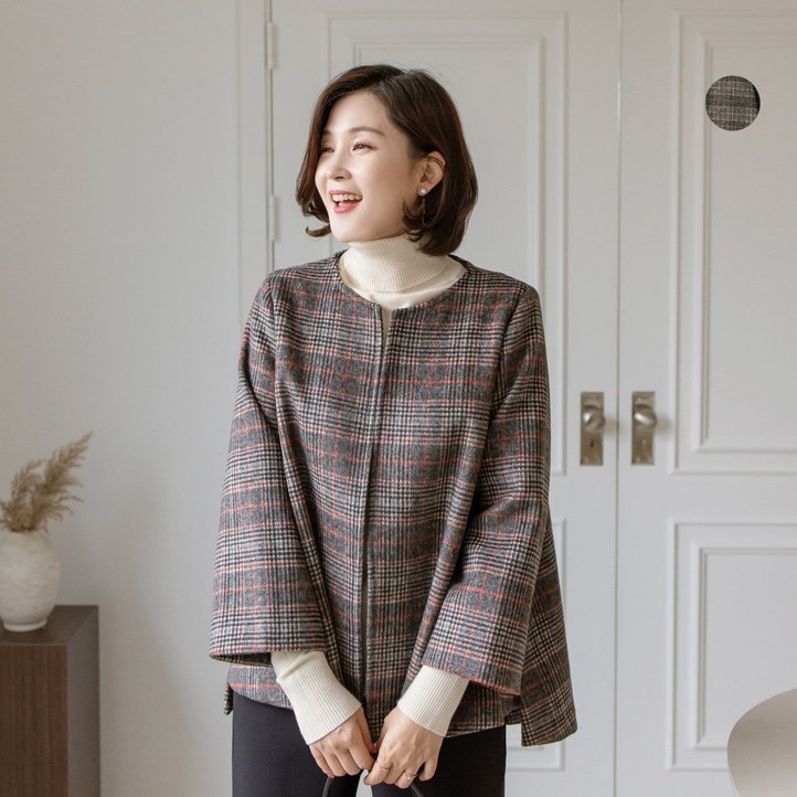 김여사 울체크 라운드 자켓 중년여성의류 엄마옷 50대 여성 김여사 울체크 라운드 자켓 중년여성의류 엄마옷 50대 여성