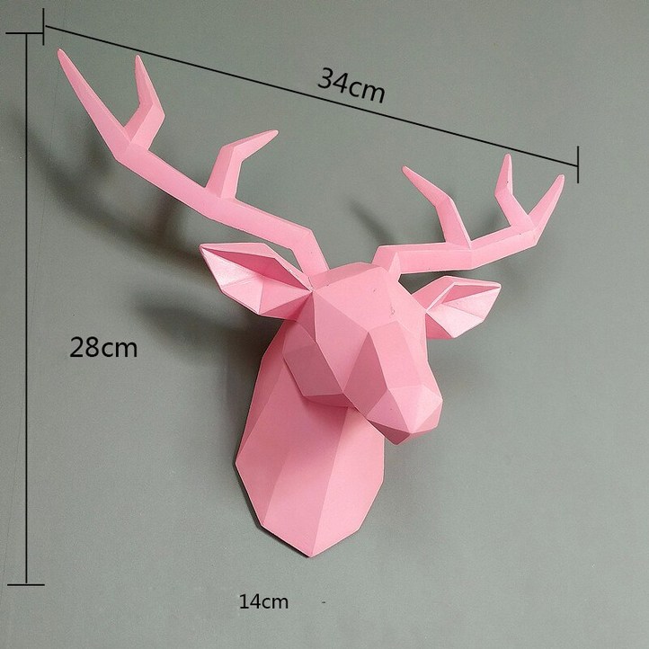 인테리어 오브제 액세서리3D 사슴 머리동상조각벽 동물 미니어처 미술