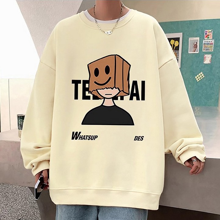 스몰더 남자 하이드 앤 시크 오버핏 맨투맨