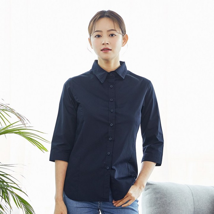 유니스토어 7부 면혼방 남여 셔츠블라우스 3color 유니스토어 7부 면혼방 남여 셔츠블라우스 3color