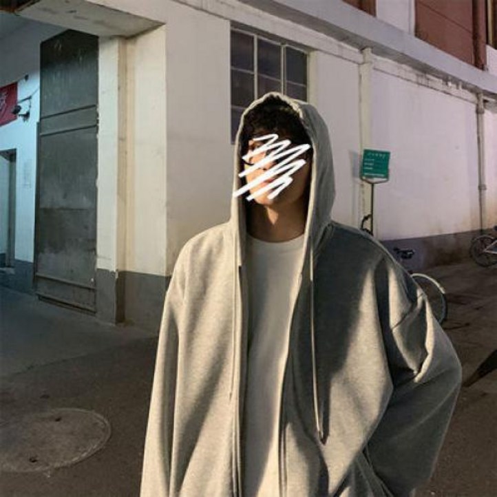 남자오버핏후드티 카디건 스웨터 남성 가을 유행 브랜드 픽업 후드 재킷 느슨한 의류