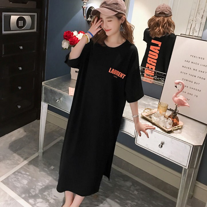 여름 루즈핏 롱 레터링 프린트 원피스 BV56DF320 여름 루즈핏 롱 레터링 프린트 원피스 BV56DF320