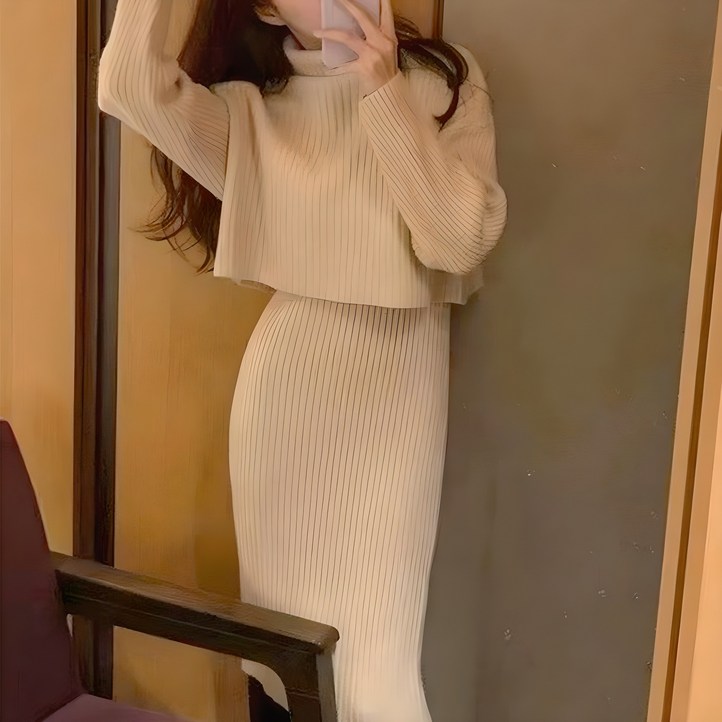 메이리앤 슬림 여리핏 투피스 세트 니트 원피스 상하세트