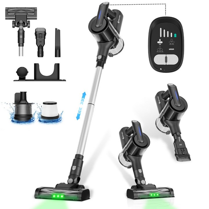 2025 히트상품Hearten 초강력 흡입력 35000pa고급 HEPA LED디지털 디스플레이2in13단 조절원룸차량용애완동물 털까지 저소음 최신형 무선 청소기